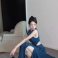 Retro sister style high-end long slim lapel denim skirt hot girl sexy waist sleeveless vest dress R0414