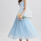 French suspender skirt blue dress sweet style long skirt R2693