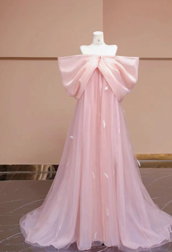 Flowy Pink Corset Prom Gown , Sweet Women's Maxi Party Dress RS2415