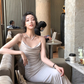 Women Strapless Midi Dress Elegant Fashion Party Dresses      S5398