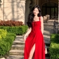 Elegant Strap Midi Dress Women Casual Sleeveless Party Dress         S5410
