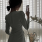 Elegant Long Sleeve Drawstring Party Dress for Women        S5409