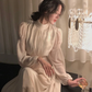 Vintage Women Midi Evening Dress Puff Sleeve       S5419