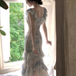 Women's Sexy Maxi Dress Bohemian Vintage Print Long Dress Evening Party Gown       S5413