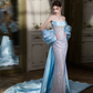 Sparkly Sequins Mermaid Prom Gown , Sliver Women's Maxi Evening Dress Ball Gown RS2726