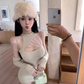 Pure desire hot girl sleeveless halter neck knitted dress 2025 hollow hip bottoming skirt R1023