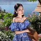 French heavy embroidery hollow ruffle short skirt one shoulder holiday waist slim fishbone tube top dress R0201