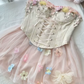 Sweet Blush Pink A-Line Strapless Applique Corset Mini Homecoming Dress RS757