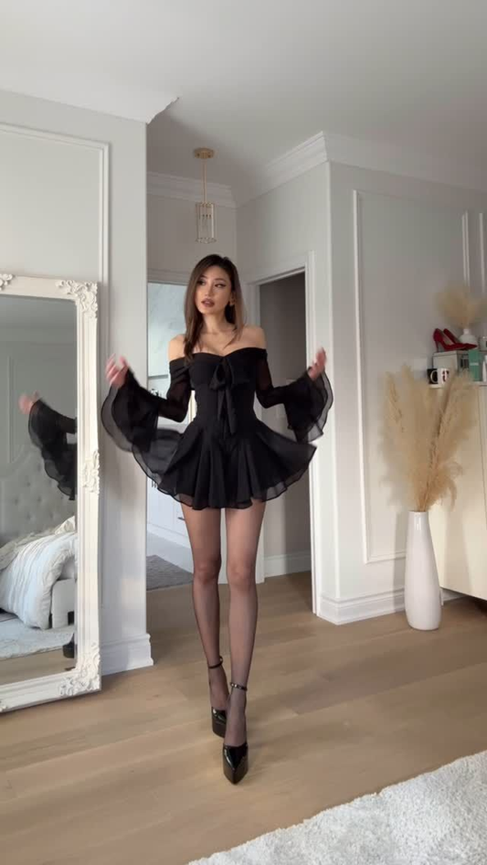 Minimalist Women's Homecoming Dress Black Corset Short Prom Gown Party Dress RS3180