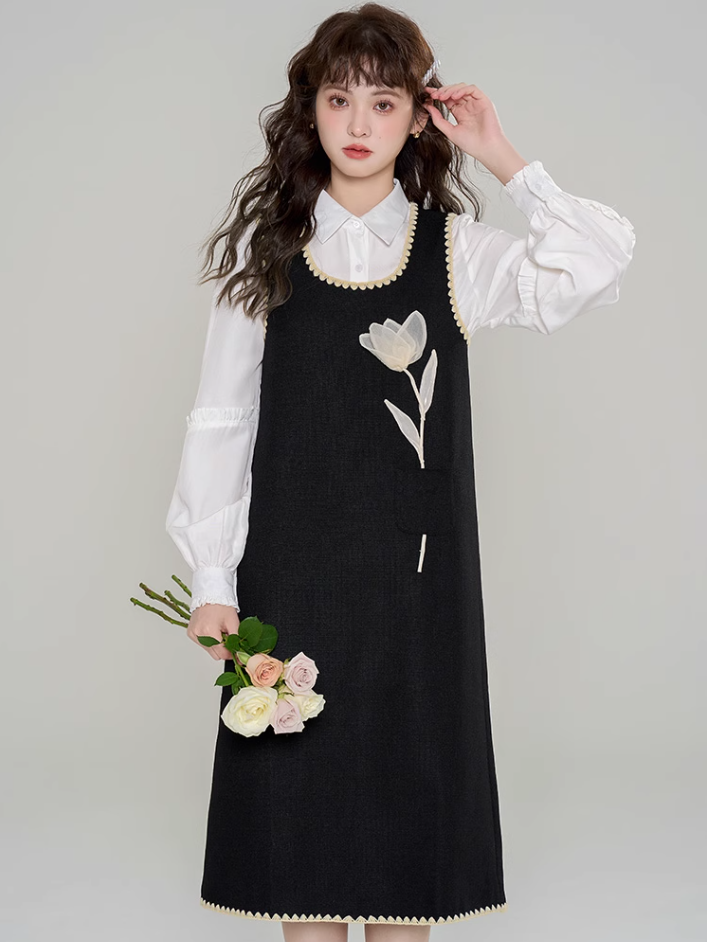 French retro suspender dress new style age-reducing beautiful suit skirt two-piece suit R2361