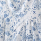 New antique style blue and white porcelain floral pattern niche slimming waist cinching suspender dress new R2878