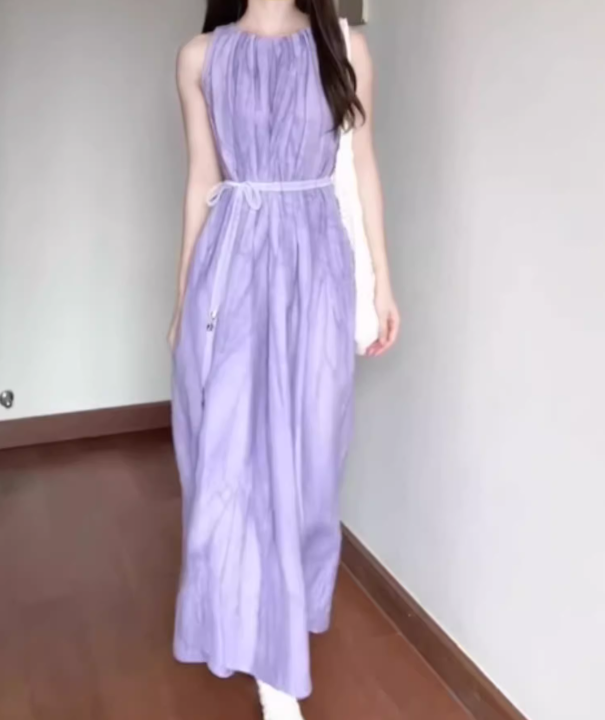 Sleeveless dress 2025 new style super beautiful niche design high-end long skirt R0720