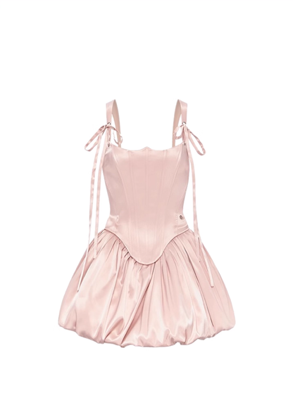 Sweet and beautiful dress for women with a sense of wealth and sling bubble skirt R3381
