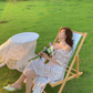 Camellia encounter floral dress holiday style French long skirt R2706