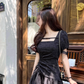 French slim black dress petite high-end waist short skirt for women summer R3826