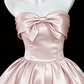 Silky Satin Strapless Women's Homecoming Dress Pink Corset Short Prom Dress Party Dress RS2755