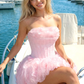 Sweet Tulle Hazy Women's Homecoming Dress Pink Corset Short Prom Dress Party Dress RS2637