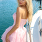 Sweet Tulle Hazy Women's Homecoming Dress Pink Corset Short Prom Dress Party Dress RS2637