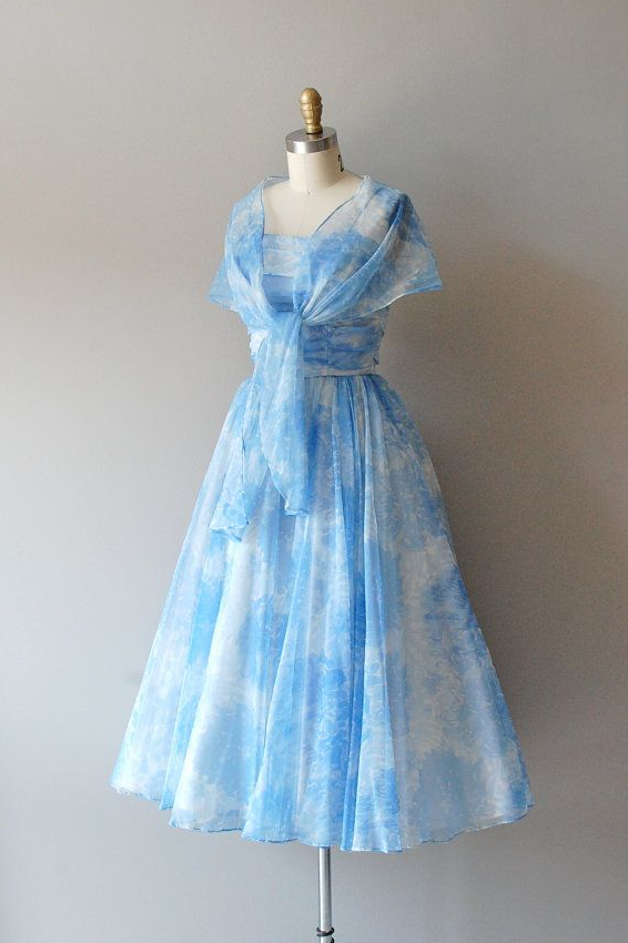 Chiffon Flowy Dreamy Women's Homecoming Dress Blue Corset Short Prom Dress Summer Dress RS2452