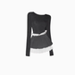 High-grade long-sleeved knitted bottoming shirt 2025 large size gray and white pleated skirt suit R1304