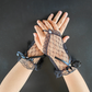 Hook finger bridal wedding gloves black short lace bow mesh sleeves thin style     S6280
