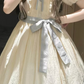 Cream Academy Style Homecoming Dress ,A-Line Jewel Frilled Hem Cute Mini Princess Dress RS777