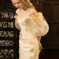 French Chic Ivory Floral Mermaid Off-the-shoulder Tulle Bodycon Maxi Wedding Dress RS758