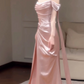 Eelgant Pink Prom Dress ,Sheath Off-the-shoulder Bodycon Maxi Evening Dress RS771
