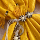 Rose Story Same Style Mid Sleeve V-Neck Yellow Dress Summer French Loose Skirt R0313
