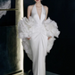 French Chic White Mermaid Halter V-neck Bodycon Maxi Wedding Dress RS759
