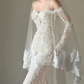 Gorgeous White Mermaid Bateau Lace Bodycon Maxi Wedding Dress RS760