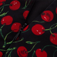 2025 Summer New French Red Cherry Floral Square Neck Short Sleeve Long Dress R0930