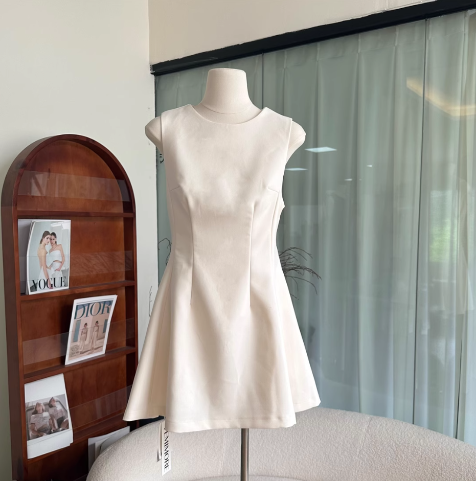 Thin material suit short skirt temperament slim waist women's dress R2096