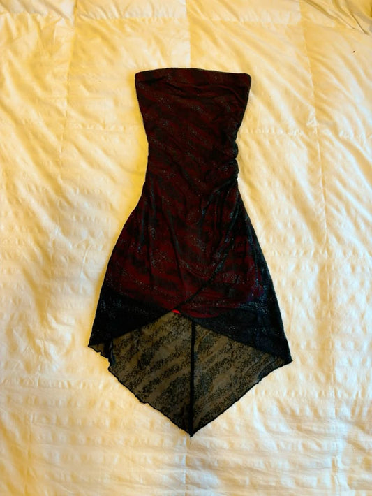 Sexy tube top with slim waist and irregular hem homecoming dress R2730