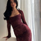 Lace Evening Dresses for Women Sexy Mermaid Long Sleeves Prom Gown     S6968