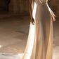 Simple Sexy Halter V-Neck Open Back With Train Long Wedding Dress      S6937