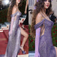 Shinny Long Evening Dress Sleeveless Sexy Formal Dress     S7041