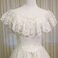 Vintage Off Shoulder Lace Wedding Dress Modest Princess Bridal Gown      S7094