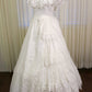 Vintage Off Shoulder Lace Wedding Dress Modest Princess Bridal Gown      S7094