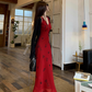 Fairy V-neck suspender dress French style slim high waist petite long skirt holiday style skirt R1758