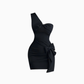 High-grade bow-knot off-shoulder tube dress 2025 waist-hugging hip dress R1152