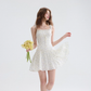 French floral suspender skirt pastoral style dress short skirt holiday style skirt R2756