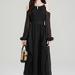 French style beautiful holiday long dress summer new ruffled halter neck off-shoulder dress R2364
