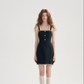 French Chanel style suspender skirt black short skirt knitted dress R2758