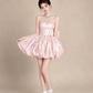 Sweet Satin Bow Women's Homecoming Dress Pink Corset Short Prom Dress Party Dress RS2757