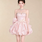 Sweet Satin Bow Women's Homecoming Dress Pink Corset Short Prom Dress Party Dress RS2757