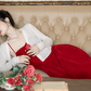 French retro high waist slim sexy velvet dress dress suspenders skirt R1463