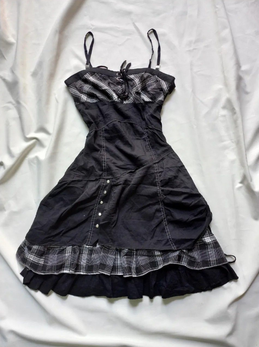 Minimalist Black Homecoming Dress ,A-Line Spaghetti Straps Splicing Summer Dress RS784