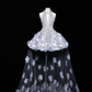 Silver halterneck diamond sequined open back sexy waist puffy skirt homecoming dress R4126