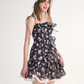 French style skirt short suspender skirt floral dress small flower skirt R2753